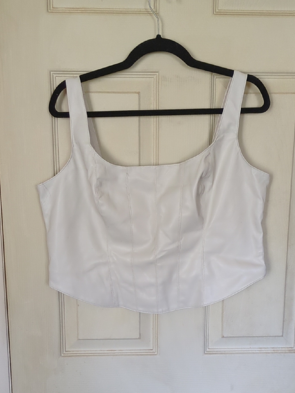 NWOT Abercrombie Fitch XL Faux Leather Adjustable Strap Corset Top